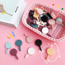 10 creative powerful adhesive hook wall-mounted clothing color round cute decoration nail-free small hook
