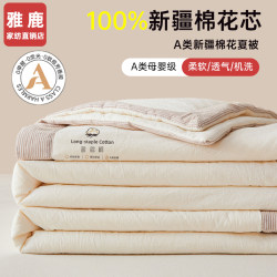 Yalu Xinjiang Cotton Quilt Air Conditioning Quilt Summer Cooling Quilt All-Cotton Pure Cotton Machine Washable Single Summer Quilt Summer Blanket Quilt Core