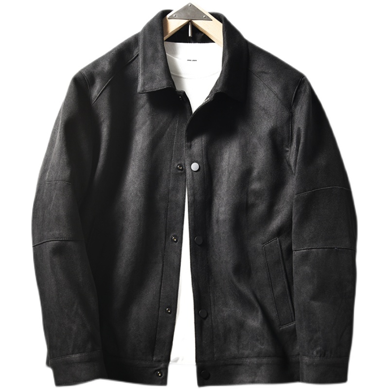 High Class Deer Leather Suede Entity 1399 Thin Soft Fine Pituality Free Ironing Men's Pure Color Thin jacket