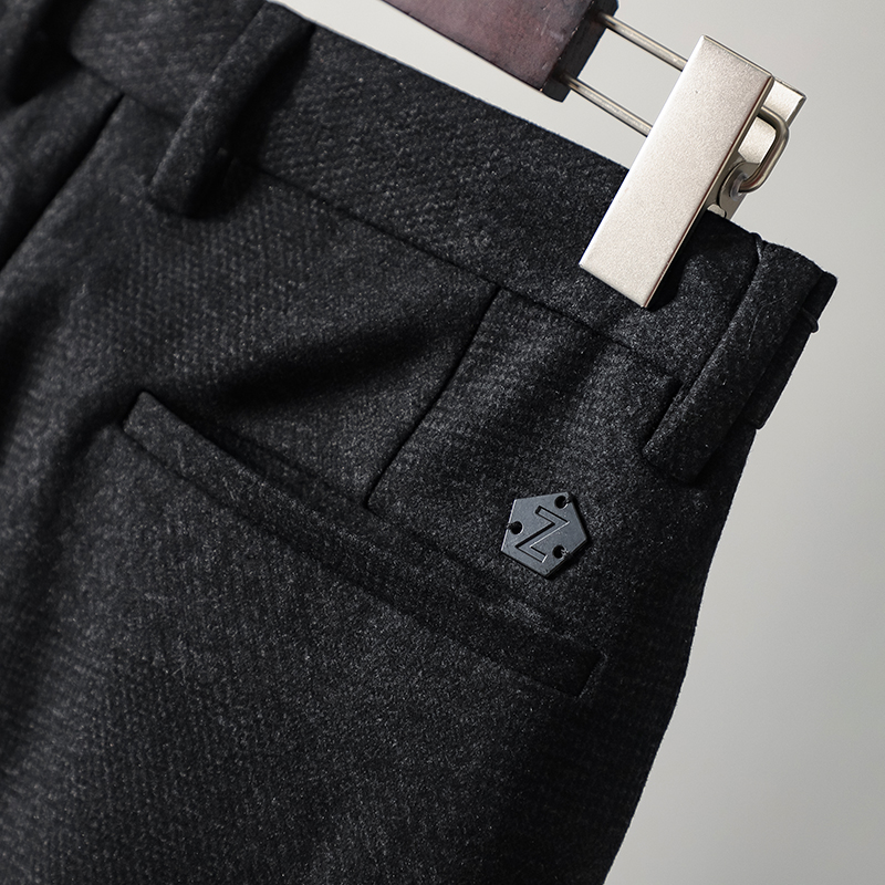Italian Imported Fabric Three-in-one Blend Wool Elastic for Ironing Men's West Pants Casual Pants Long Pants