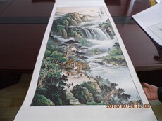 Картина [万财归宗]聚宝盆国画山水画字画画客厅办公室四尺已装裱竖版