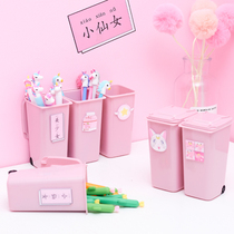 Cute Cute Pink Teenage Girl Hearts Desktop Trash Cans Containing small Andromeda Beauty Girl Desktop Containing Bucket Pen Holder Japan-ROK