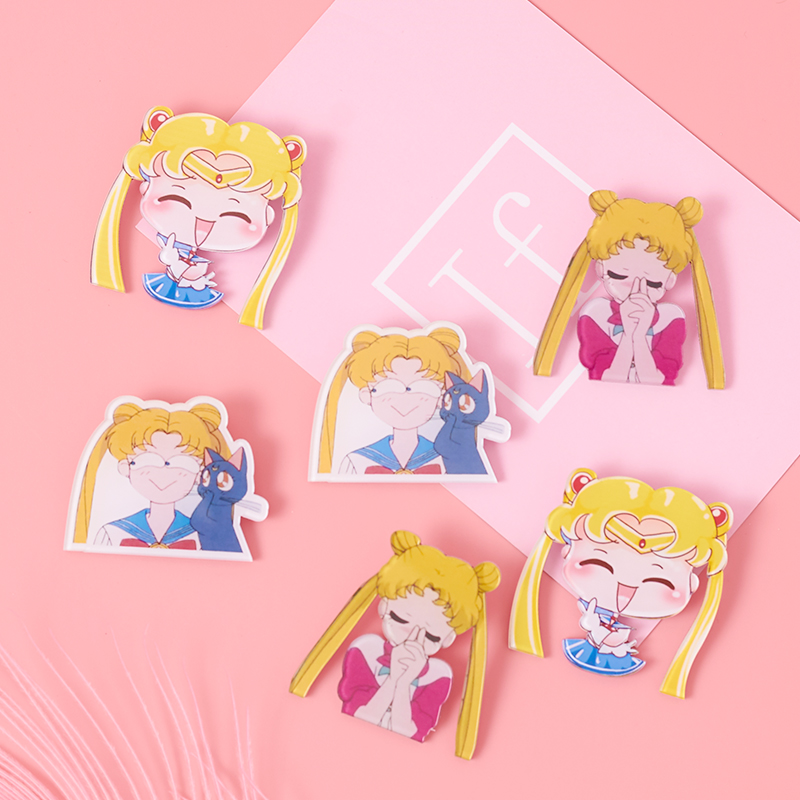 Japanese anime Sailor Moon brooch water ice moon badge Harajuku style badge bag clothes decoration pin