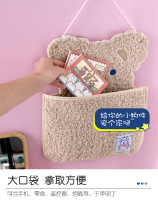 Hanging bag Storage bag sundries Fabric plush bear mobile phone stationery Wall storage pocket Cute cartoon wall decoration