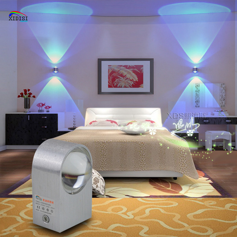 Modern creative minimalist bedside bedroom living room staircase aisle background wall lamp double-sided crystal wall lamp decorative lamp