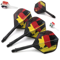 Pack of 3 shaped integrated dart leaf red flag pattern conjoined small square wings competition grade durable tail wing accessories