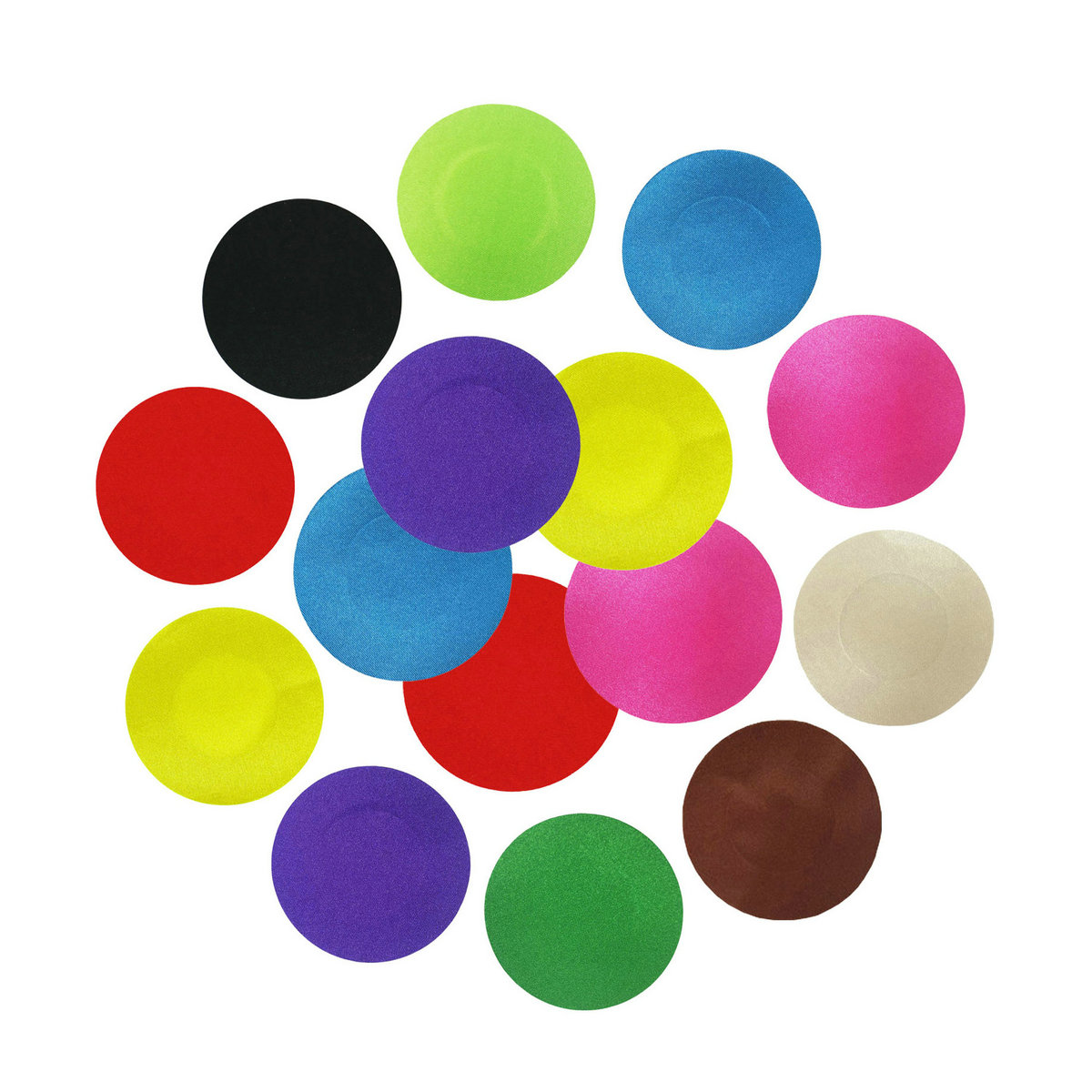 Round disposable breast stickers ultra-thin breathable invisible satin satin cloth anti-lighting home clothing chest stickers multi-color
