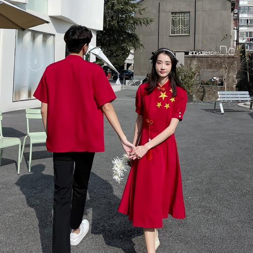 Летнее ципао для школьников, юбка, комплект для влюбленных, китайский стиль