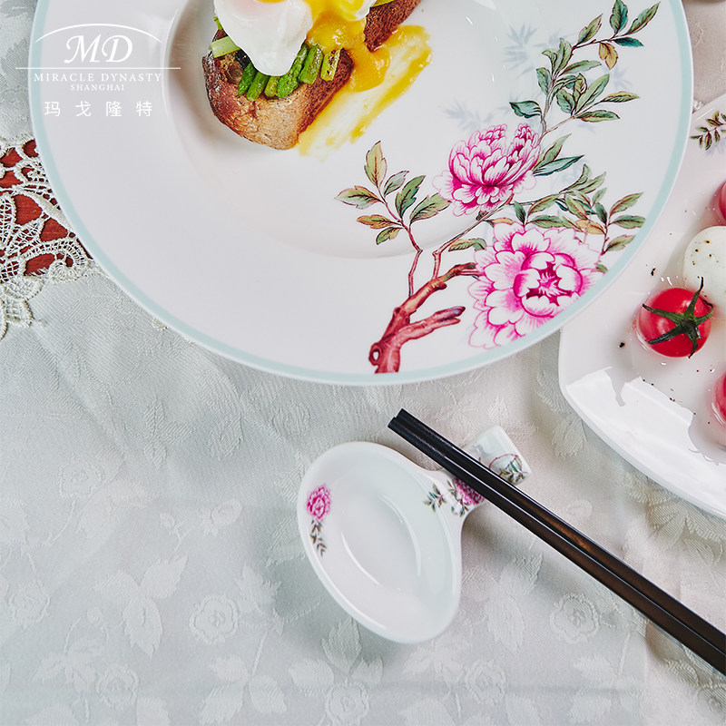 Margolonte China Garden sauce Saucer Dish Towel Rack Sauce Dish Home Chinese 45% Bone Porcelain Content above