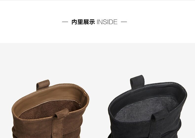 Западные Boots 百思图2025冬季新款时尚复古西部靴方头粗跟女堆堆短靴w0882dz5 BASTO