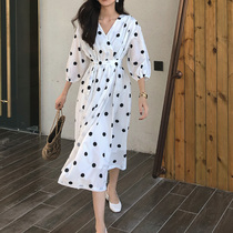 Summer dress women 2019 new resort dress Beach long dress women lazy wind chic skirt summer wave point dress