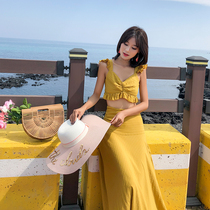 Seaside holiday set women Summer 2019 new beach skirt two-piece long honeymoon travel clothes fairy