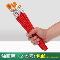 Red rod nylon hair oil paint brush gouache watercolor pen industrial paint brush row pen oil tracing pen 9 specifications