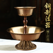 Offering Cup Large Seiko Pure Bronze Carved Cross Vajra Pestle Lotus Glossy Dharma Protector Cup Tibetan Buddha Bronze Color