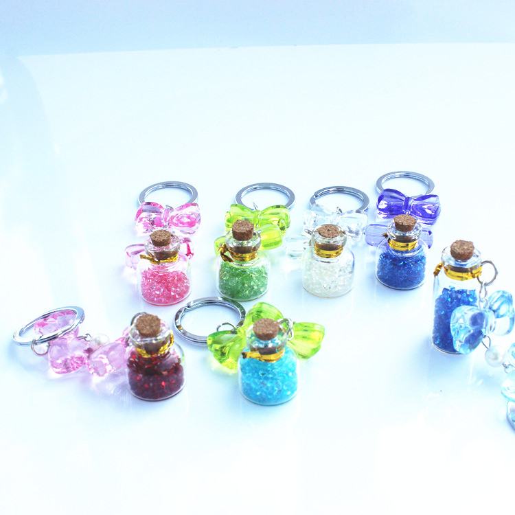 Creative gift glass drift bottle keychain children students girls keychain pendant boys small gifts hot sale