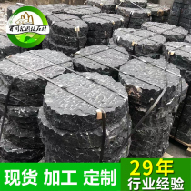 Black Mountain Stone Processing Customized Tingbu Stone Stepping Stone Dry Landscape Style Stepping Brick Bluestone Slab Black Stone Slab