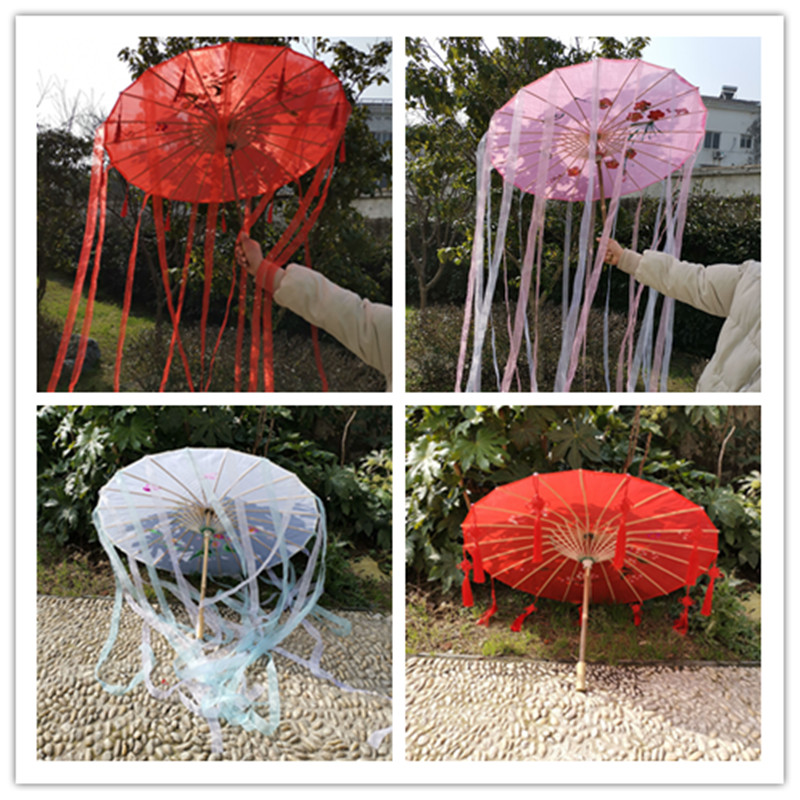 Hanfu costume photography props tassel ribbon craft umbrella fairy photo COS photo Net Red Live Dance Umbrella