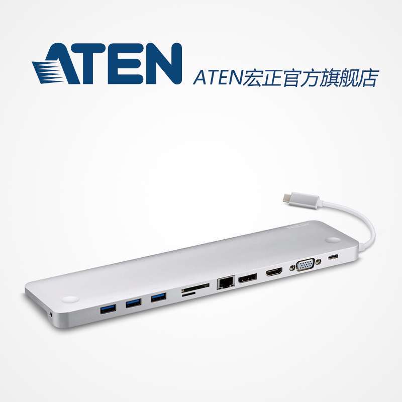 Aten Uh3234 Type-C Docking Station Expands Usb-C to Hdmi+Vga Thunderbolt 3 Converter