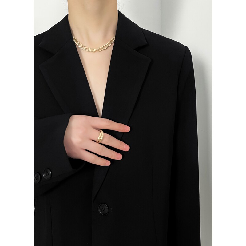 New black Fried Street Retro Small Suit Jacket Woman Superior Hanna Version Casual Loose Jacket Design Sensation