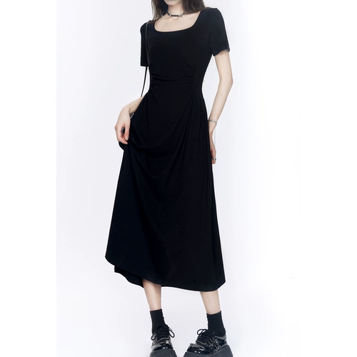 Черный приталенный корсет для отдыха, квадратный вырез, подходит для подростков, высокая талия, средней длины