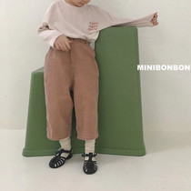 Spot Hao Bao Ma Korean childrens clothing imported 2022 Spring new Japanese style retro made of old tune soft cotton casual pants
