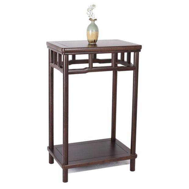 Solid Wood Living Room Floor Flower Racks Africa Black Sandalwood Carved Vase Flower Pots Stone Base Handicraft Swing Accessories Flowers A Few