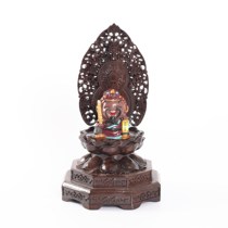 Black Catalu Guanyin Solid Wood Backlight Lotus Base Statue of Buddha Jade Instrumental Stone to Handicraft Pendulum
