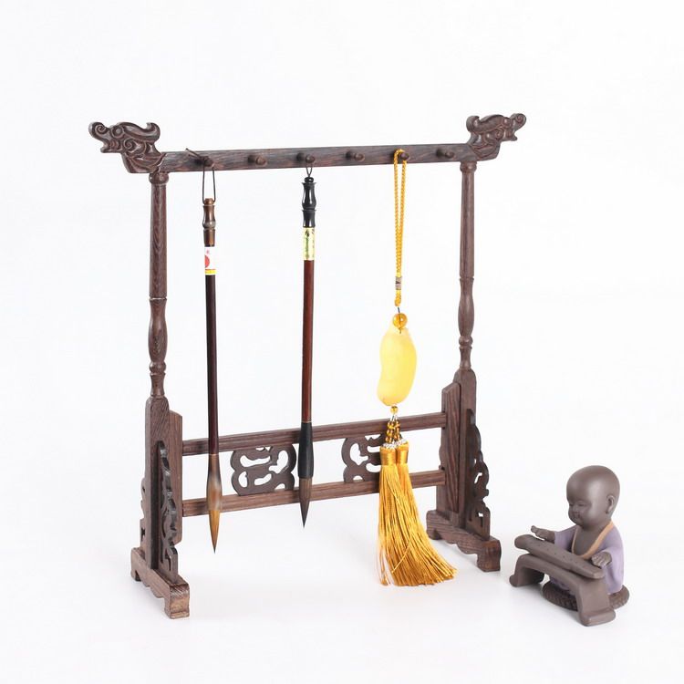 Solid wood carving pen hanging craftsmart jewelry hanging jade red wood fittings car hanging hair display frame