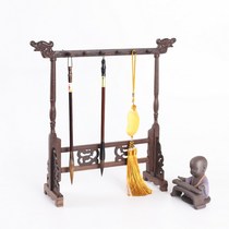Solid wood carving pen hanging craft jewelry jewelry hanging jade frame Mahogany ornaments car pendant brush display stand