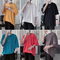 A 100 hitch pure color T-shirt ~ summer easy harbor wind lovers student half sleeve trend lake blue short sleeve bf man