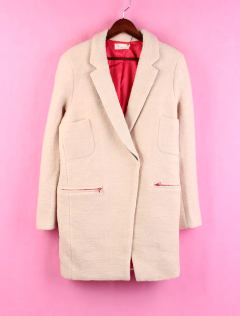 ຈັດສົ່ງຟຣີ [10,000] 109XY185 in stock women's spring and autumn cardigan lapel long-sleeved hard color woolen jacket