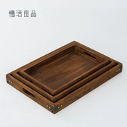 Đốt paulownia khay gỗ bằng gỗ khay trà khay hình chữ nhật bằng gỗ rắn bộ đồ ăn gia đình Nhật Bản cốc nước bằng gỗ