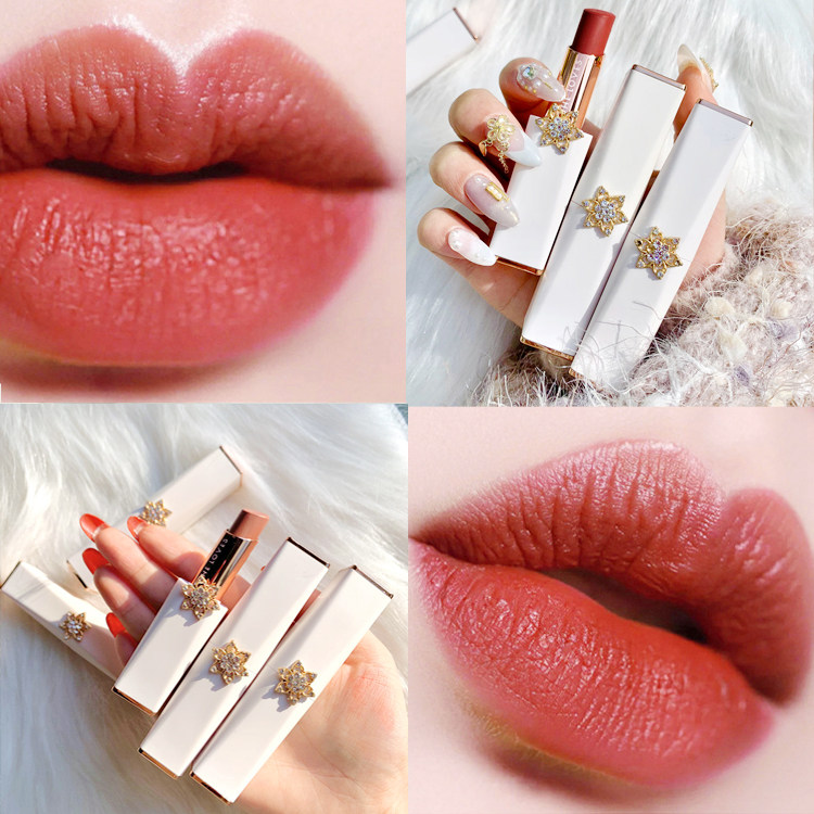 White retro lipstick niche brand affordable student matte fog milk tea color lasting waterproof cream Li Jiaqi