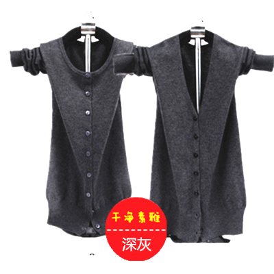 Mùa xuân và mùa thu bên ngoài mã lớn một màu cardigan v cổ áo của phụ nữ áo len lỏng áo khoác áo len mỏng