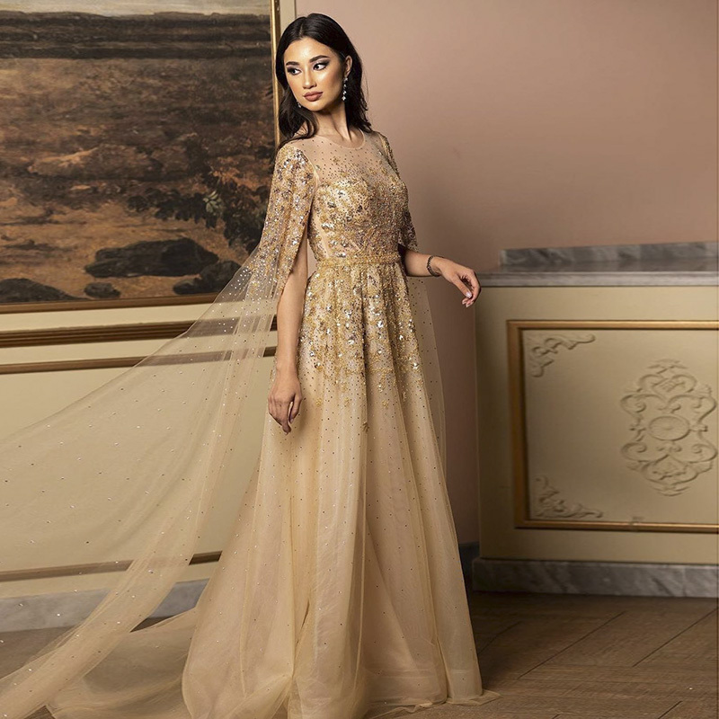 Luxurious Flutter-Sleeve Evening Dress, Elegant and Artistic, Suitable for Exams, Performances, Brides, Weddings, Annual Parties, Banquets, and Social Gatherings, Dress Ss268 Luxurious Flutter-Sleeve Evening Dress, Elegant and Artistic, Suitable for Exams, Performances, Brides, Weddings, Annual Parties, Banquets, and Social Gatherings, Dress Ss268