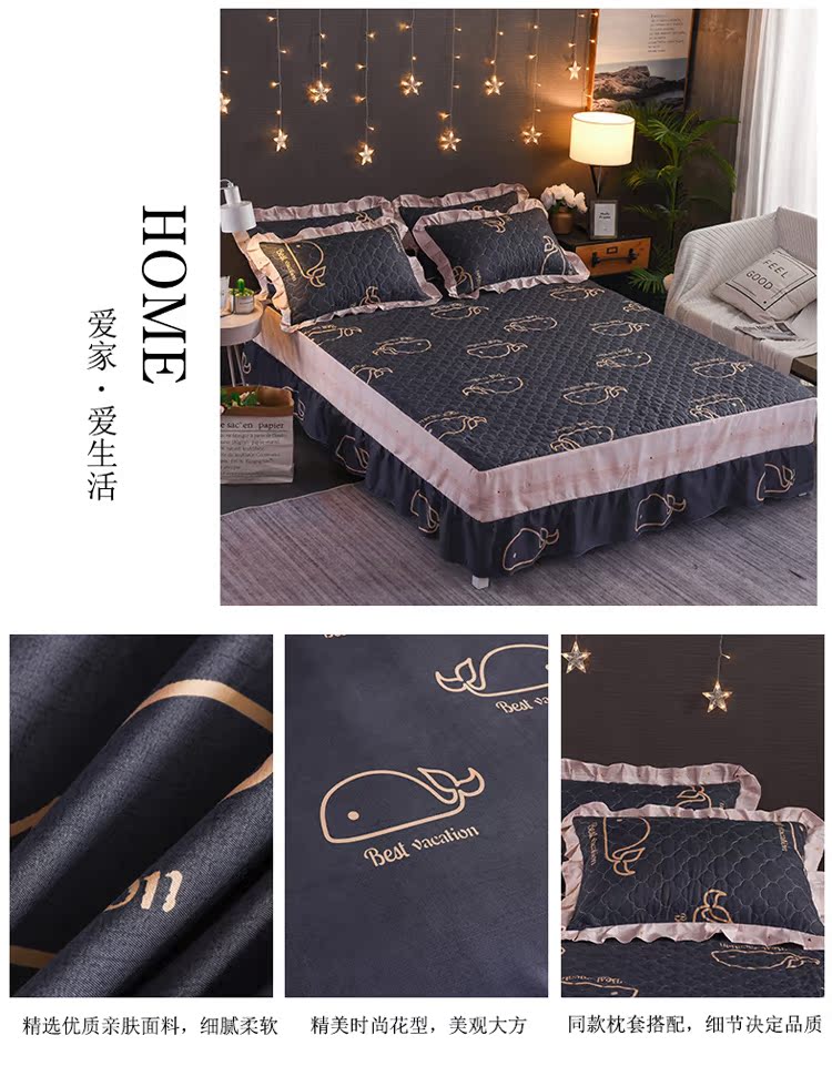 Net đỏ in cotton nguyên chất cotton dày ấm áp ấm áp chăn ga gối 1.5 / 1.8 chăn bông giường bốn bộ bộ chăn ga gối đệm cute