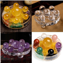  Natural colorful purple white pink green and yellow seven-star array ornaments red crystal ball evil spirits lucky lucky peach blossom