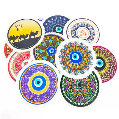 Mouse mat bowl mat pan mat non-slip mat decorations souvenir Dunhuang fresco flying shape round gift
