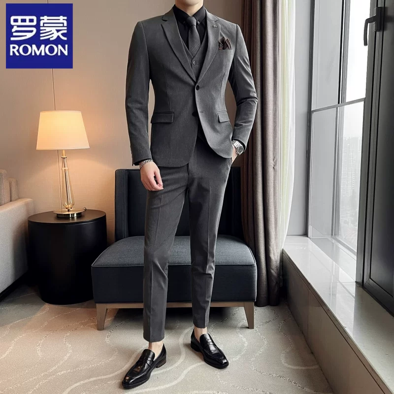 Комплект, классический костюм пиджак, платье, стиль высокого качества, slim fit