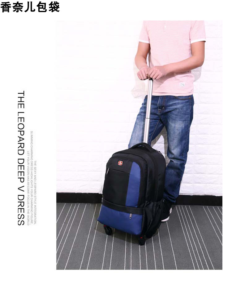 Buck dao dao ba lô xe đẩy túi nam và nữ phổ quát hành lý bánh xe vải Oxford kinh doanh du lịch lên máy bay - Va li vali 20 inch