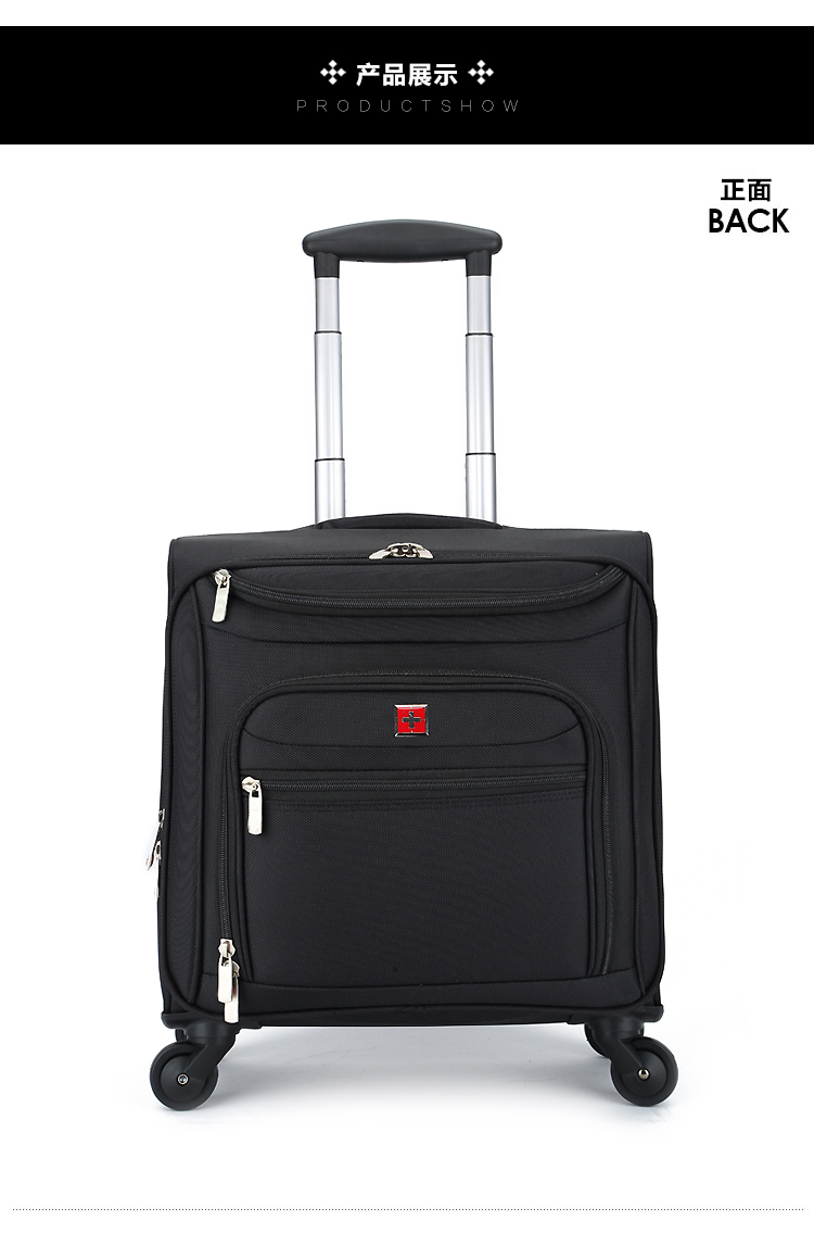 Mới Thụy Sĩ quân đội dao trường hợp xe đẩy một chiều bánh xe nội trú 18 inch vali oxford vải người đàn ông kinh doanh và phụ nữ vali vali đẹp