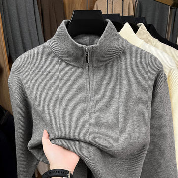 Half-height zipper standard commuter style pullover casual style sweater/sweater Half-height zipper standard commuter style pullover casual style sweater/sweater