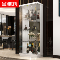 Living room wine cabinet glass display cabinet storage modern simple paint decorative ornaments small wall red wine cabinet