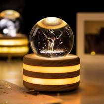 Starry elk night light creative projection lamp bedroom sleep lamp girl heart atmosphere lamp girl Christmas gift