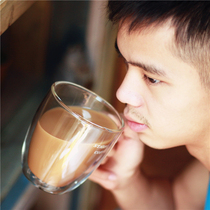 Creative double-layer glass heat-resistant and heat-insulated coffee mug cup water Tea Milk Cup British standard goddess with lid