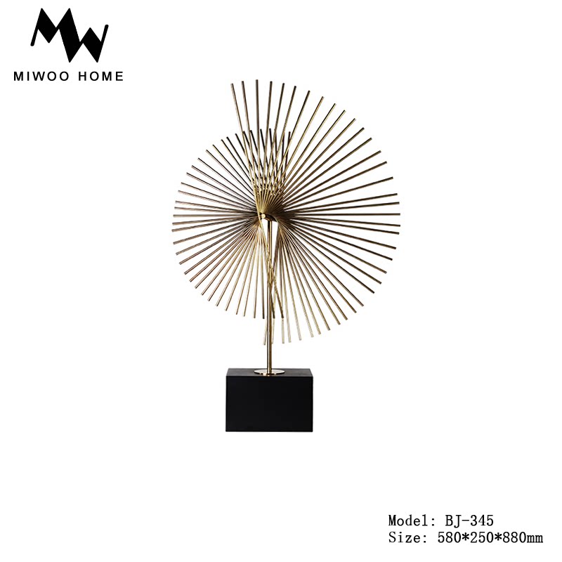 Abstract Hotel Lobby Sculpture Pendulum Pieces Art Decorations Electroplating Genguan Decorative-style Room Living Room Creative Furnishing