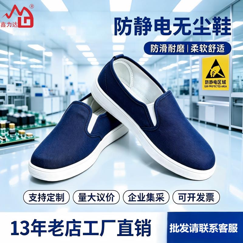 Anti-Static Shoes with Thick Soft Soles, Dust-Proof, Suitable for Electronic Workshops, Dust-Free Shoes, Four-Hole Shoes, Comfortable, Breathable, Clean Shoes for Men and Women