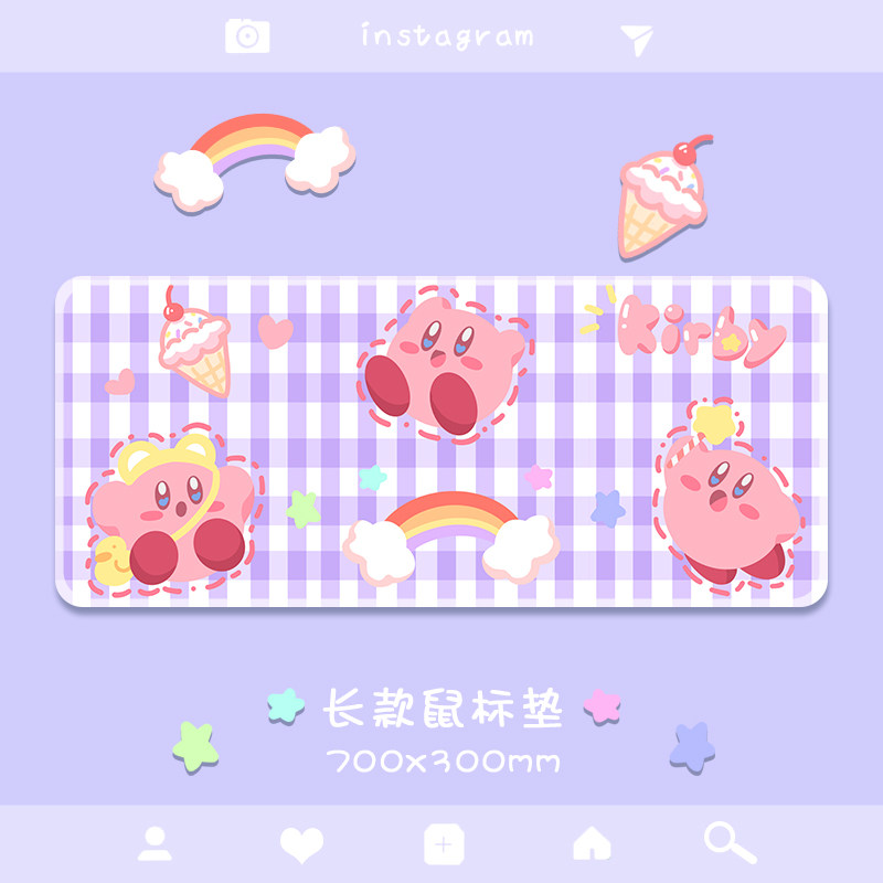 Cartoon Cute Star Card Bigha Thick Office Game Slip Rat Mat Computer Keyboard Non-slip Table Mat Women Raw Rubber Mat