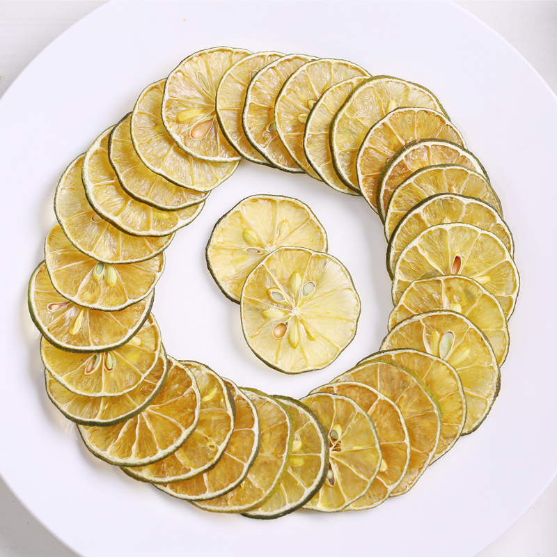 Pure Handmade Original Taste Green Lemon Slices 40g Vietnam No honey Summer drinks Decorative Cocktails Baked Fruits Dry