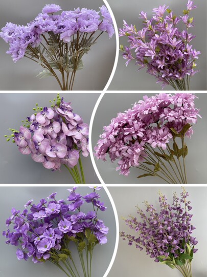 婚庆紫色系仿真花路引花假花婚礼堂装饰吊顶花材地排花拱门装饰花